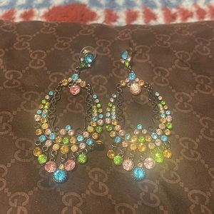 Earrings, multicolours,